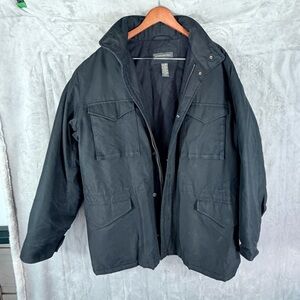 Banana Republic Men’s Military Style Field Jacket Black Utility Coat Size Large